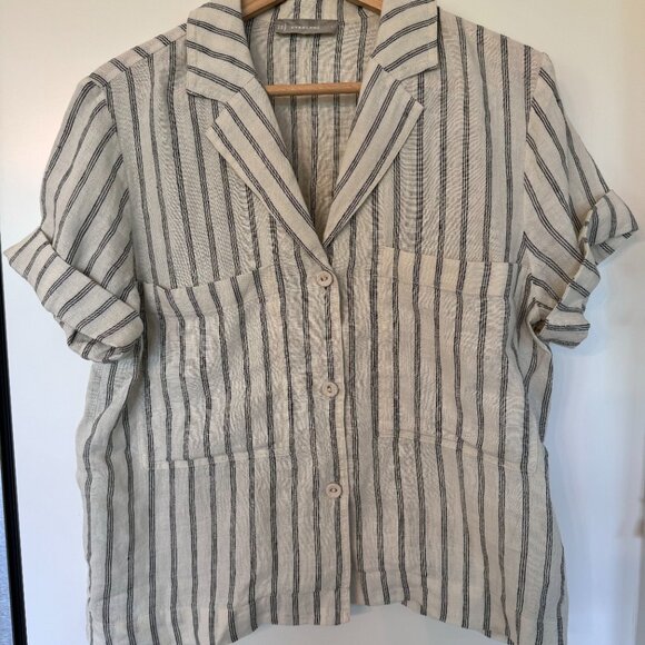 Everlane Linen Short-Sleeve Notch Shirt - Picture 2 of 9